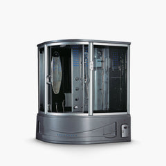 Maya Bath Siena Steam Shower – Corner Whirlpool Spa with TV, Fridge & Full-Body Massage (Siena-R)
