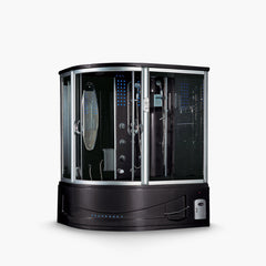 Maya Bath Siena Steam Shower – Corner Whirlpool Spa with TV, Fridge & Full-Body Massage (Siena-R)
