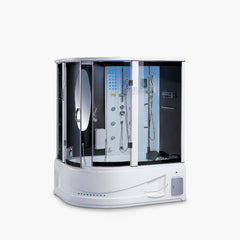 Maya Bath Siena Steam Shower – Corner Whirlpool Spa with TV, Fridge & Full-Body Massage (Siena-R)