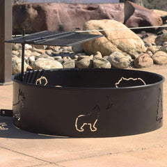 Buck Stove 24-inch Wood Burning Fire Ring with Wildlife Cutout Pattern MA FRING24