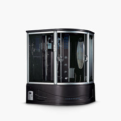 Maya Bath Siena & Siena-L Steam Showers – Corner Whirlpool Spa with TV, Fridge, and Full-Body Massage Jets