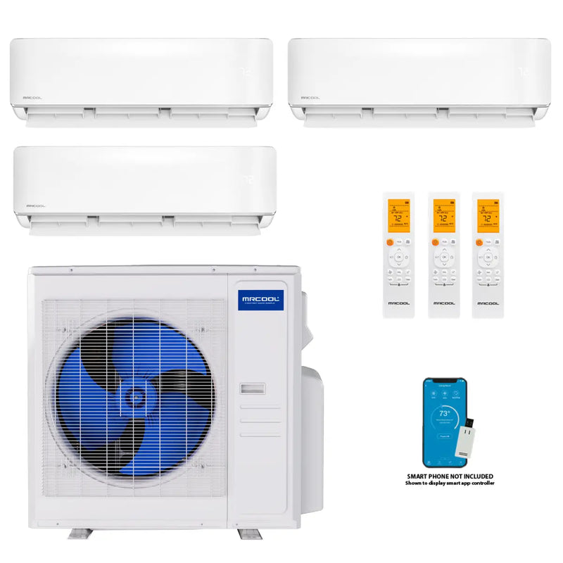 MRCOOL DIY 3-Zone 36K BTU Mini-Split Heat Pump (6K + 9K + 9k) – 23 SEER2, 230V