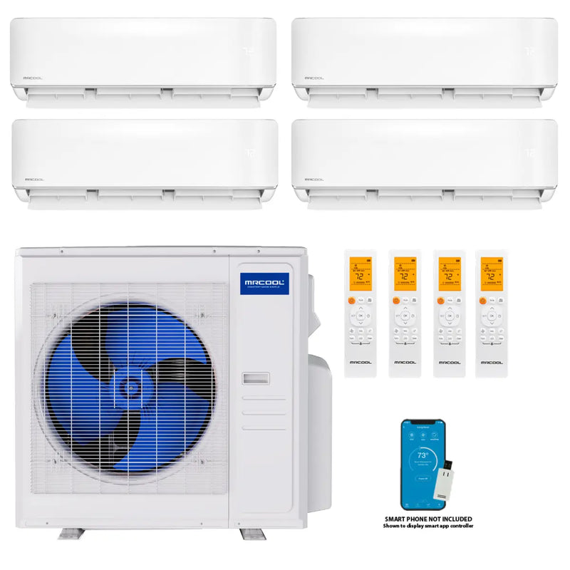 MRCOOL DIY 4-Zone 36K BTU Mini-Split Heat Pump (9K + 9K + 9k + 9k) – 23 SEER2, 230V