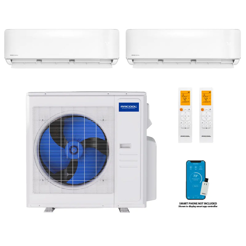 MRCOOL DIY 5th Gen Multi-Zone 2-Zone 36K BTU 23 SEER2 (9K + 24K) Ductless Mini Split AC & Heat Pump