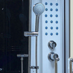 Maya Bath Valencia Steam Shower – Compact Corner Whirlpool Spa with TV, MP3 Audio & Full-Body Massage