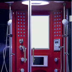 Maya Bath Valencia Steam Shower – Compact Corner Whirlpool Spa with TV, MP3 Audio & Full-Body Massage