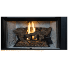Superior BRT4542 42 Inch Traditional B-Vent Gas Fireplace with Millivolt Ignition in White Herringbone Refractory Panels BRT4542TMN-B