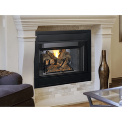 Superior BRT4536 36 Inch Traditional B-Vent Gas Fireplace with Millivolt Ignition in White Herringbone Refractory Panels BRT4536TMN-B