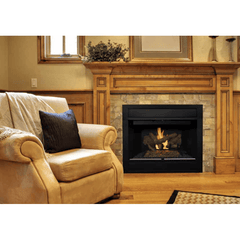 Superior BRT4542 42 Inch Traditional B-Vent Gas Fireplace with Electronic Ignition in White Herringbone Refractory Panels BRT4542TEN-B