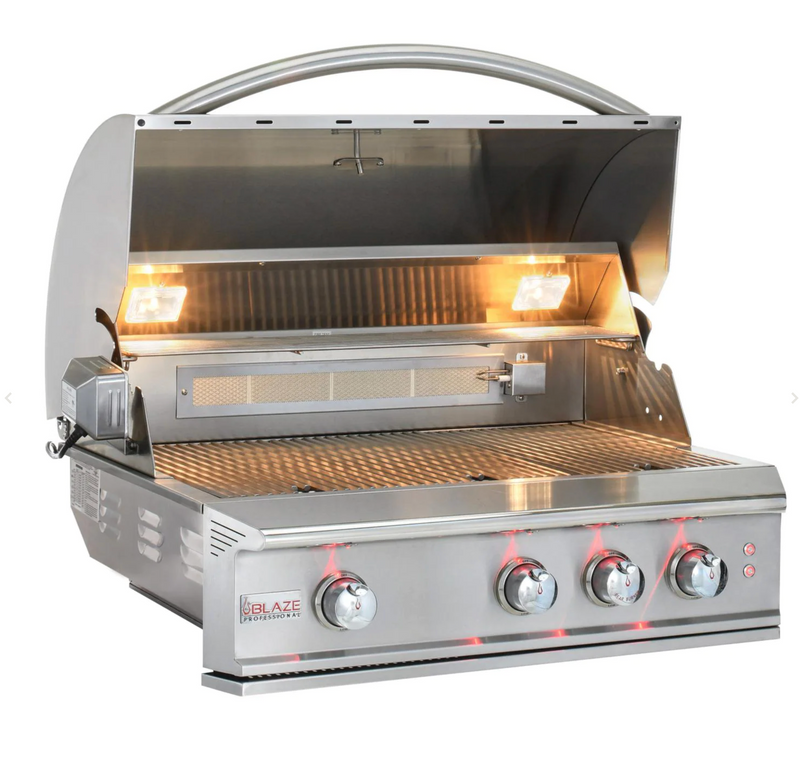 Blaze Profesisonal Series 34-Inch Built-In Gas Grill with Hex Grates and Rear Infrared Burner – BLZ-3PRO