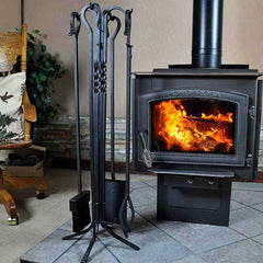 Lodge 39 Inch Extra Long Matte Black Fireplace Tools Indoor 18001