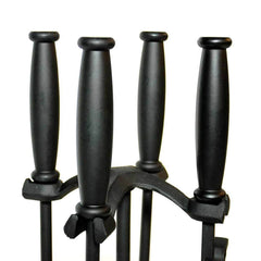 Pilgrim 31 Inch Matte Black Fireplace Tool Set with Black Barrel Handles Indoor 18032