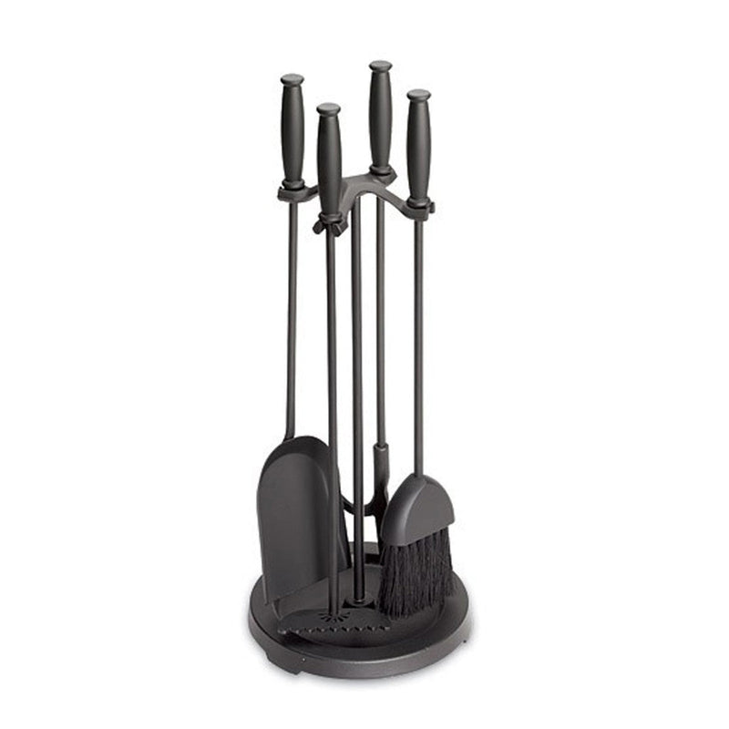 Pilgrim 23 Inch All Black Matte Fireplace Tool Set with Black Barrel Handles Indoor 18023