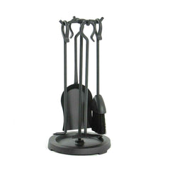 Pilgrim Compact Matte Black Cast Iron Hearth Tool Set Indoor 18019