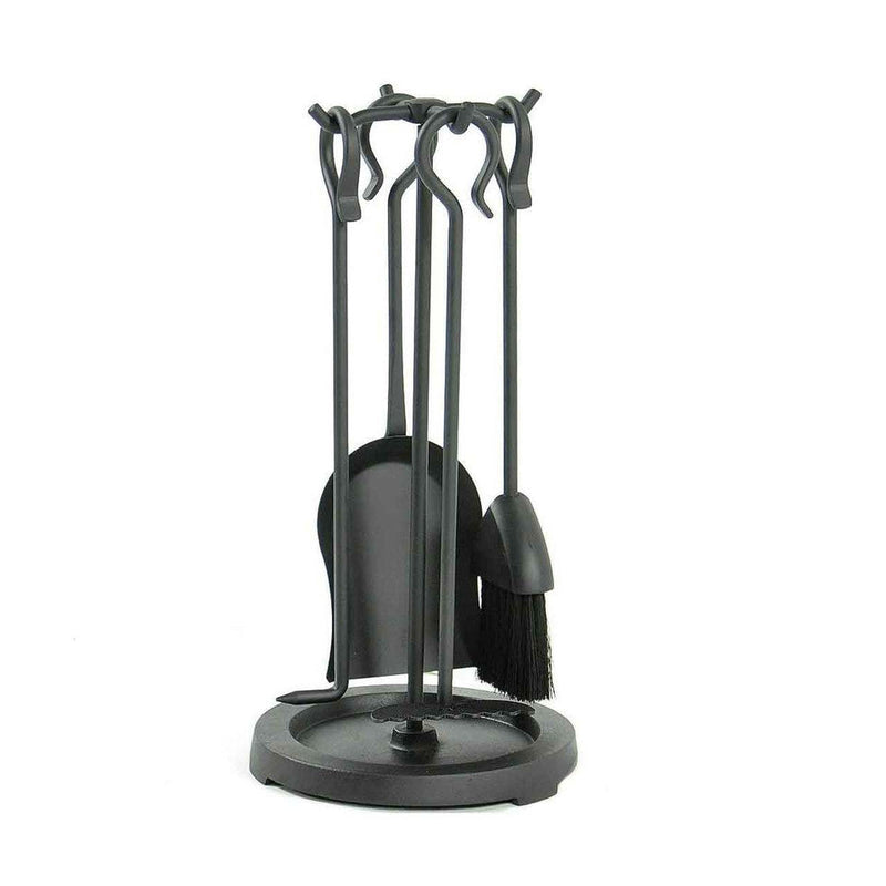 Pilgrim Compact Matte Black Cast Iron Hearth Tool Set Indoor 18019