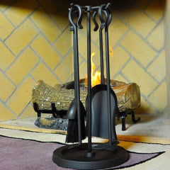 Pilgrim Compact Matte Black Cast Iron Hearth Tool Set Indoor 18019