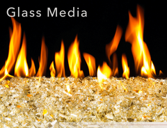 Real Fyre Fire Glass Contemporary Gas Burners Insert Emerald GL-5-W