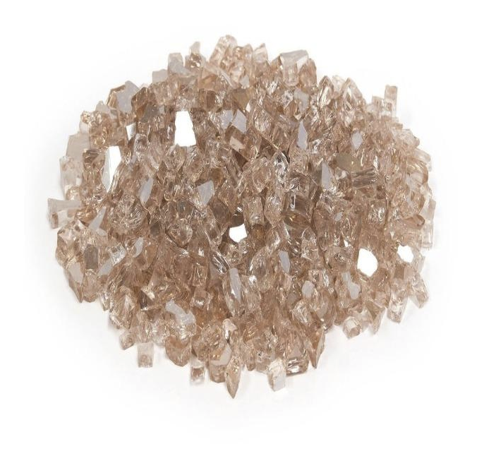 Real Fyre Reflective Fire Glass Contemporary Gas Burners Insert Champagne GL-5-CR