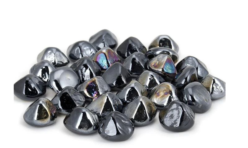 Real Fyre Diamond Nuggets Gas Fireplaces Black Luster GLD-10-SB