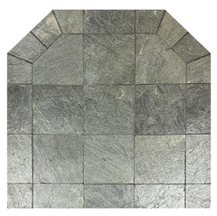 Diamond Hearths Standard or Corner - Natural Silver Slate Series Traditional Edge Type I Hearth Pad Indoor DH-NS
