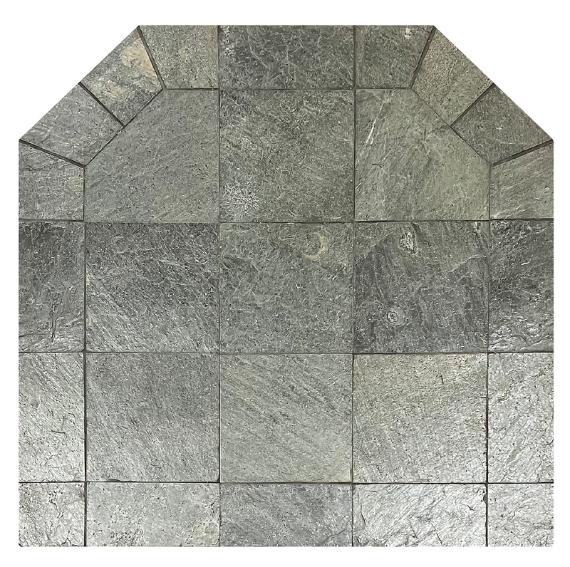 Diamond Hearths Standard or Corner - Natural Silver Slate Series Traditional Edge Type I Hearth Pad Indoor DH-NS