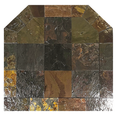 Diamond Hearths Standard or Corner - Peacock Slate Series Traditional Edge Type I Hearth Pad Indoor DH-PS