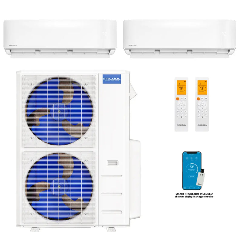 MRCOOL DIY 5th Gen Multi-Zone 2-Zone 55K BTU 22 SEER2 (24K + 24K) Ductless Mini Split AC & Heat Pump