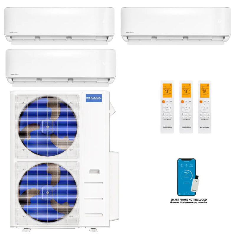 MRCOOL DIY 3-Zone 48K BTU Mini-Split Heat Pump (6K + 12K + 18k) – 21.8 SEER2, 230V