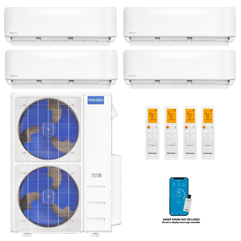MRCOOL DIY 4-Zone 48K BTU Mini-Split Heat Pump (6K + 6K + 12k + 18k) – 21.8 SEER2, 230V