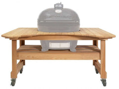 Primo Cypress Grill Table for Oval XL – Handcrafted Outdoor Grill Stand with Locking Casters, Unfinished Cypress Wood PG00600