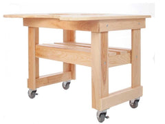Primo Cypress Grill Table for Oval XL – Handcrafted Outdoor Grill Stand with Locking Casters, Unfinished Cypress Wood PG00600