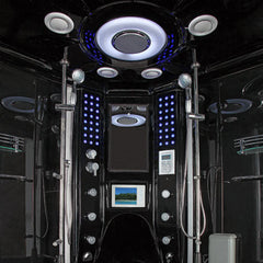 Maya Bath Valencia Steam Shower – Compact Corner Whirlpool Spa with TV, MP3 Audio & Full-Body Massage
