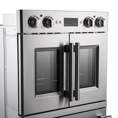 FORNO Gallico 30-Inch 7.36 cu. ft. French Door Double Electric Wall Oven with Telescopic Racks, Air Fry, Self-Clean and Sous Vide, FBOEL1388-30