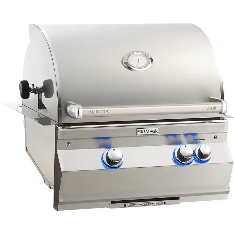 Fire Magic 24-Inch Aurora Built-In Gas Grill with Backburner & Rotisserie Kit A430I-8EAN