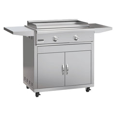 Broilmaster B-Series 32-Inch 2-Burner Premium Propane Gas Griddle and Grill Cart in Stainless Steel