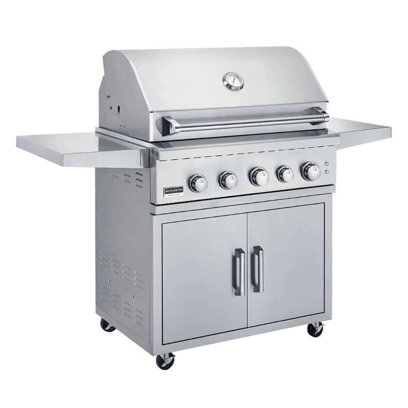 Broilmaster B-Series 32-Inch 4-Burner Marine Grade Premium Grill and Grill Cart in Stainless Steel