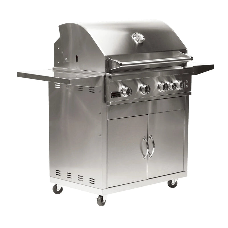 Broilmaster 32-Inch 4-Burners Premium Grill and Grill Cart in Stainless Steel