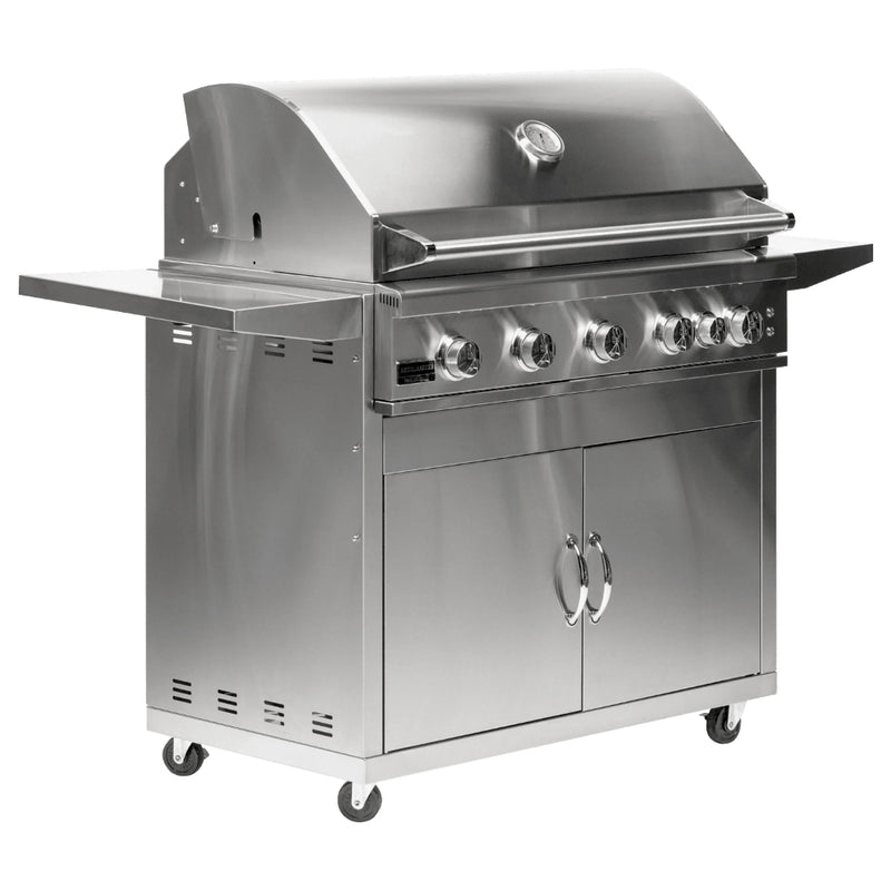 Broilmaster 40-Inch 5-Burner Premium Grill and Grill Cart in Stainless Steel