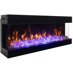 Amantii 40 Inch Tru View XL Deep Smart Electric Fireplace, Indoor/Outdoor, Extra-Deep Design, Realistic Flames, WiFi Connectivity, 40-TRU-VIEW-XL