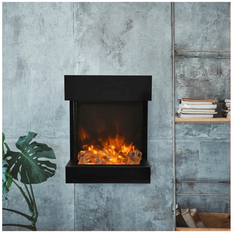 Amantii 20 Inch Cube 3-Sided Smart Electric Fireplace, Freestanding, Indoor/Outdoor, Smart Heater, CUBE-2025WM-LUMINA