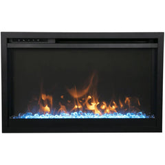 Amantii 26 Inch Traditional XtraSlim Smart Electric Fireplace, Indoor/Outdoor, Ultra Slim Design, WiFi, Crackling Sound, TRD-26-XS