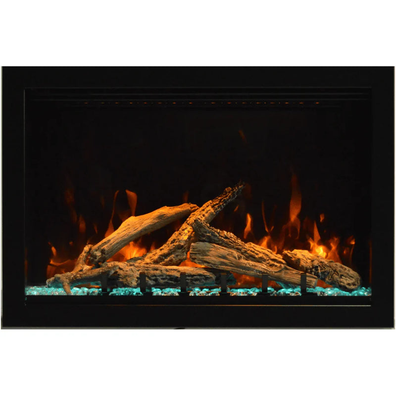Amantii 30 Inch Traditional Lumina Smart Electric Fireplace, Indoor/Outdoor, Built-In Heater, WiFi Enabled, Crackling Sound, TRD-30