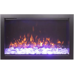 Amantii 30 Inch Traditional Lumina Smart Electric Fireplace, Indoor/Outdoor, Built-In Heater, WiFi Enabled, Crackling Sound, TRD-30