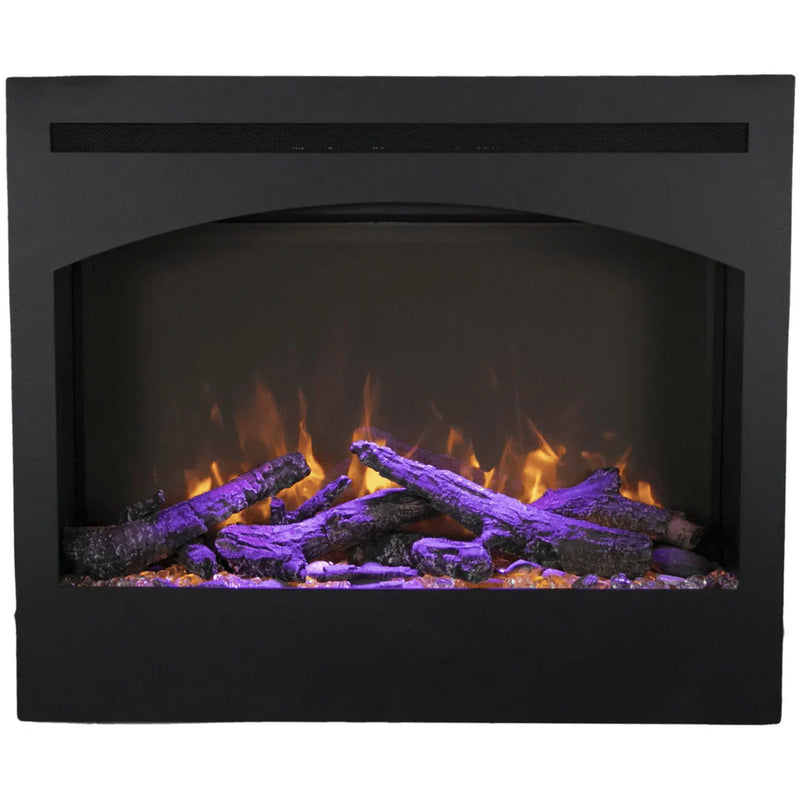 Amantii 31 Inch Zero Clearance Built-In Smart Electric Fireplace, Indoor Use, Clean Face Design with Steel Surround, ZECL-31-3228-STL