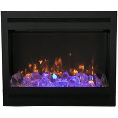 Amantii 31 Inch Zero Clearance Built-In Smart Electric Fireplace, Indoor Use, Clean Face Design with Steel Surround, ZECL-31-3228-STL
