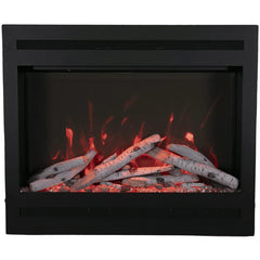 Amantii 31 Inch Zero Clearance Built-In Smart Electric Fireplace, Indoor Use, Clean Face Design with Steel Surround, ZECL-31-3228-STL