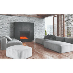 Amantii 31 Inch Zero Clearance Built-In Smart Electric Fireplace, Indoor Use, Clean Face Design with Steel Surround, ZECL-31-3228-STL