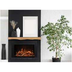 Amantii 33 Inch Traditional Bespoke Smart Electric Fireplace Insert, Indoor/Outdoor, Smart Heater with WiFi & Crackling Sound, TRD-33