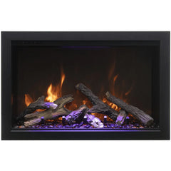 Amantii 33 Inch Traditional Bespoke Smart Electric Fireplace Insert, Indoor/Outdoor, Smart Heater with WiFi & Crackling Sound, TRD-33