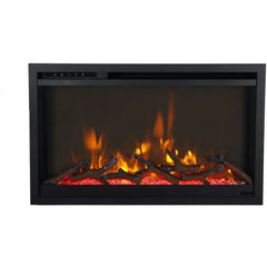 Amantii 33 Inch Traditional XtraSlim Smart Electric Fireplace, Indoor/Outdoor, Ultra Slim Recessed Design, WiFi, Crackling Sound, TRD-33-XS